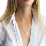 Custom Name Initial Necklace Men Women Personalized Letter Pendant Nameplate Jew