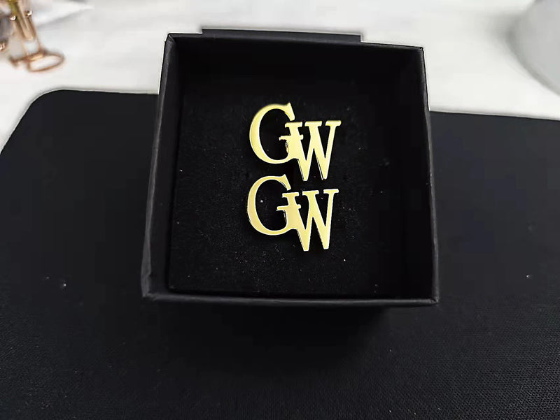Name Initials Cufflinks Men Personalized Stainless Steel Letters Cuff Links