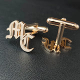 Name Initials Cufflinks Men Personalized Stainless Steel Letters Cuff link