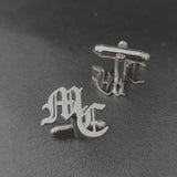 Name Initials Cufflinks Men Personalized Stainless Steel Letters Cuff link