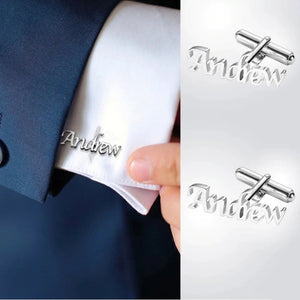 Name Initials Cufflinks Men Stainless Steel Silver 2-3 Letters Advanced Cufflink