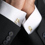 Name Initials Cufflinks Personalized Letters Logo Suit Shirt Cuff Links