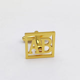 Men's Stainless Steel A-Z Initials Cufflinks - Wedding Cuff Links Gift
