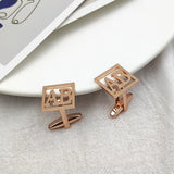 Men's Stainless Steel A-Z Initials Cufflinks - Wedding Cuff Links Gift