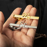 Initials Tie Clip Men's Personalize Stainless Steel Letters Tie Clip