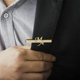 Initials Tie Clip Men's Personalize Stainless Steel Letters Tie Clip