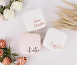 Personalized Jewelry Box Bridesmaid Gift PU Leather Necklace Box