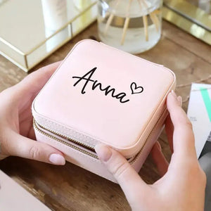 Personalized Jewelry Box Bridesmaid Gift PU Leather Necklace Box