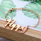 Heart Bracelet Stainless Steel Chain Personalized Gift