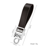 Name Key Chain Leather Stainless Steel Holder Personalized Fathers Gift