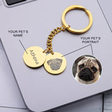 Personalized Stainless Steel Pet Photo Keychain