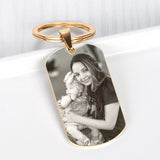 Couples Photo Keychain Engraved Stainless Steel Anniversary Gift