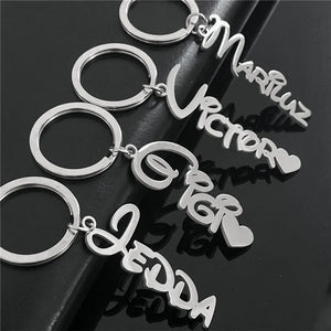 Personalized Stainless Steel Name Keychain Pendant for Women Men
