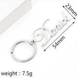 Personalized Vertical Nameplate Keychain Stainless Steel