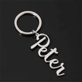 Personalized Vertical Nameplate Keychain Stainless Steel