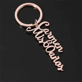 Personalized Vertical Nameplate Keychain Stainless Steel