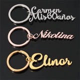 Personalized Vertical Nameplate Keychain Stainless Steel