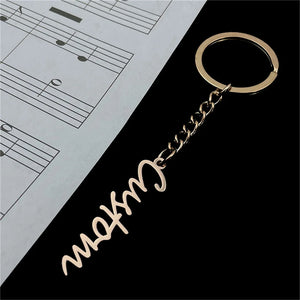 Custom Stainless Steel Name Keychain for Women Men