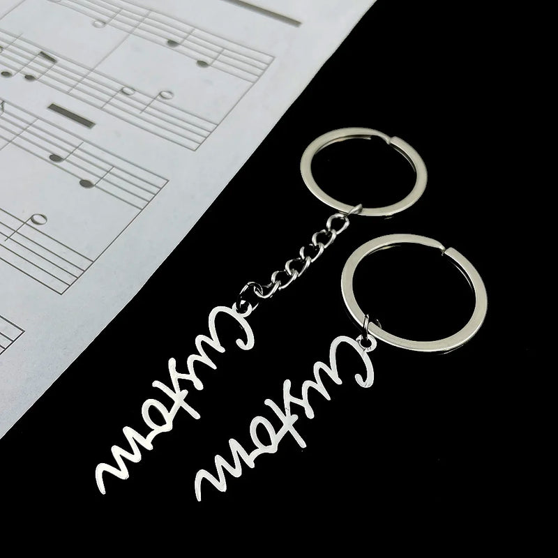 Custom Stainless Steel Name Keychain for Women Men