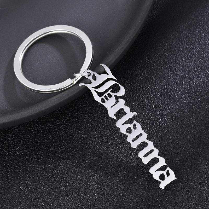 Arabic Name Keychains Stainless Steel Personalized Key chains For Women Men
