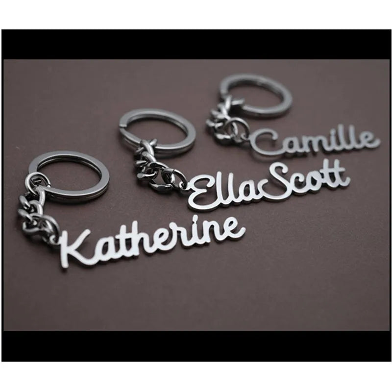 Personalized Monogram Initial Key Chain With Name for Women Men Kids