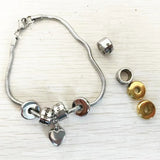 Personalized Heart Charms Family Bracelet for Girls and Women