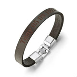Personalized Leather Bracelet for Men Stainless Steel Couple Bangle