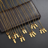 Zircon Personalized Name Letter Necklace for Girls Boys Rhinestone Jewelry