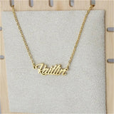 Name Letter Necklaces Women Personalized Stainless Steel Pendant