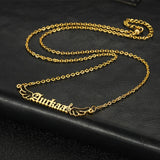 Personalized Name Necklace with Wings & Note Stainless Steel Choker