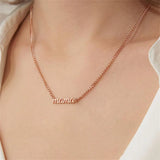 Women Stainless Steel Name Necklaces Cuban Chain Personalized Pendant