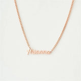 Women Stainless Steel Name Necklaces Cuban Chain Personalized Pendant