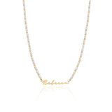Custom Name Pearl Necklace Stainless Steel Choker