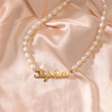 Personalized Name Letters Pearl Necklace for Women