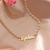 Personalized Name Letters Pearl Necklace for Women