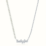 Name Letters Pearl Necklace Beaded Chain Stainless Steel Jewelry