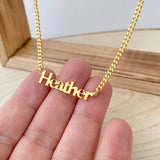 Mens Stainless Steel Necklace Personalized Letter Pendant Cuban Chain Necklace