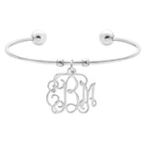 Monogram Letters Bangle Bracelet Stainless Steel Jewelry Women