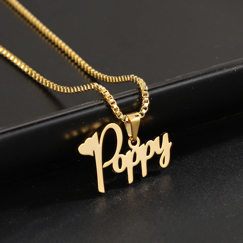 Personalized Name Necklace 18k Plated Stainless Steel Chain Jewelry