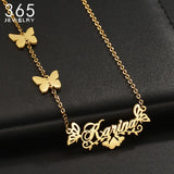 Butterfly Line Chain Name Necklace Romantic Pendant Jewelry For Women