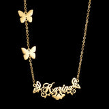 Butterfly Line Chain Name Necklace Romantic Pendant Jewelry For Women