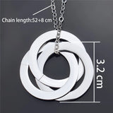 Circle Pendant Name Necklace Stainless Steel Engraved Letter Personalized Gift