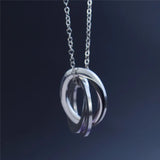 Circle Pendant Name Necklace Stainless Steel Engraved Letter Personalized Gift