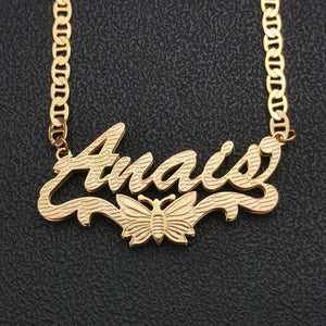 Personalized 3D Animal Name Necklace with Flat Chain for Women