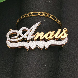 Personalized Name Necklace with Heart - Stainless Steel Chain Necklace for Women