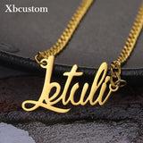 Personalized Name Necklace 5mm Cuban Chain Stainless Steel Pendant Necklace