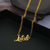 Personalized Name Necklace 5mm Cuban Chain Stainless Steel Pendant Necklace