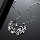 Angel Wings Name Necklace Diamond Pendant Crystal Fairy Wings Necklace