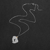 Name Necklace Baby Feet Engraved Stainless Steel