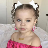 Personalized Baby Girl Name Necklace with Heart Chain - Stainless Steel